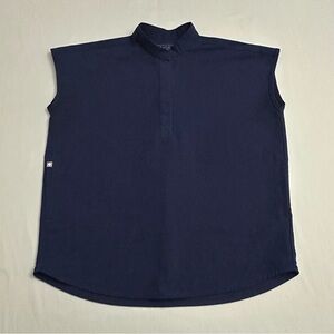 Figs Women's Rafaela Oversized Scrub Top XS Pocket Navy Blue nursery Medical